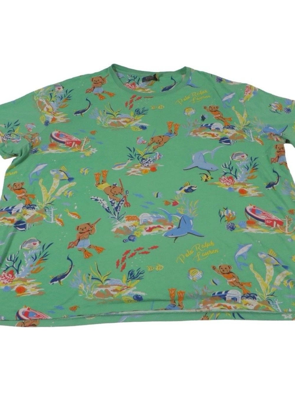 Rare Polo by Ralph Lauren Green bear x shark tee